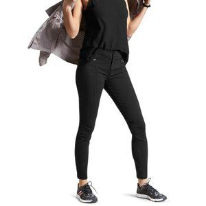 Athleta Black Ponte Moto 2.0 Pants SIze 4 Zip Pockets SKinny Stretch